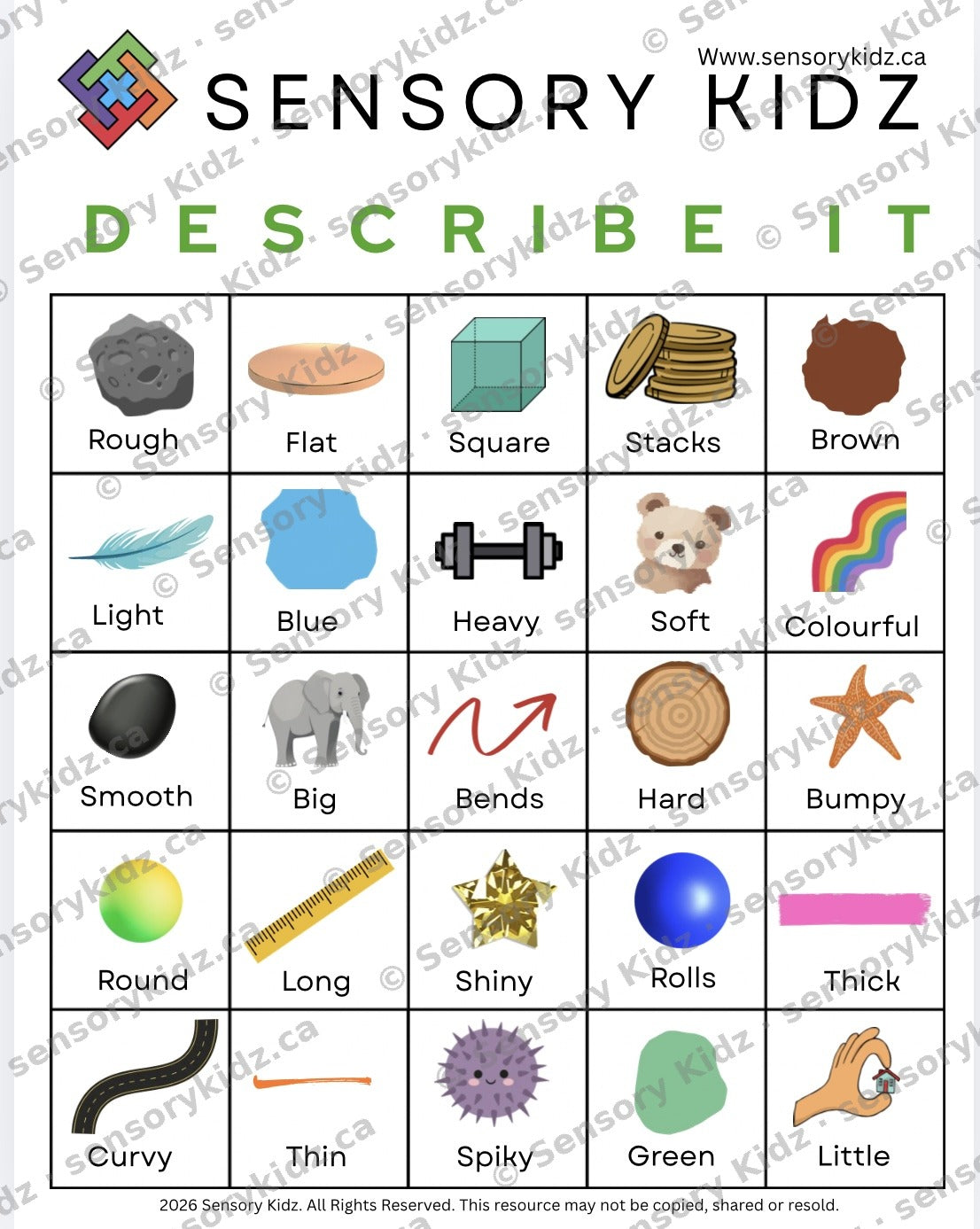 Sensory Kidz Play & Learn Sheets