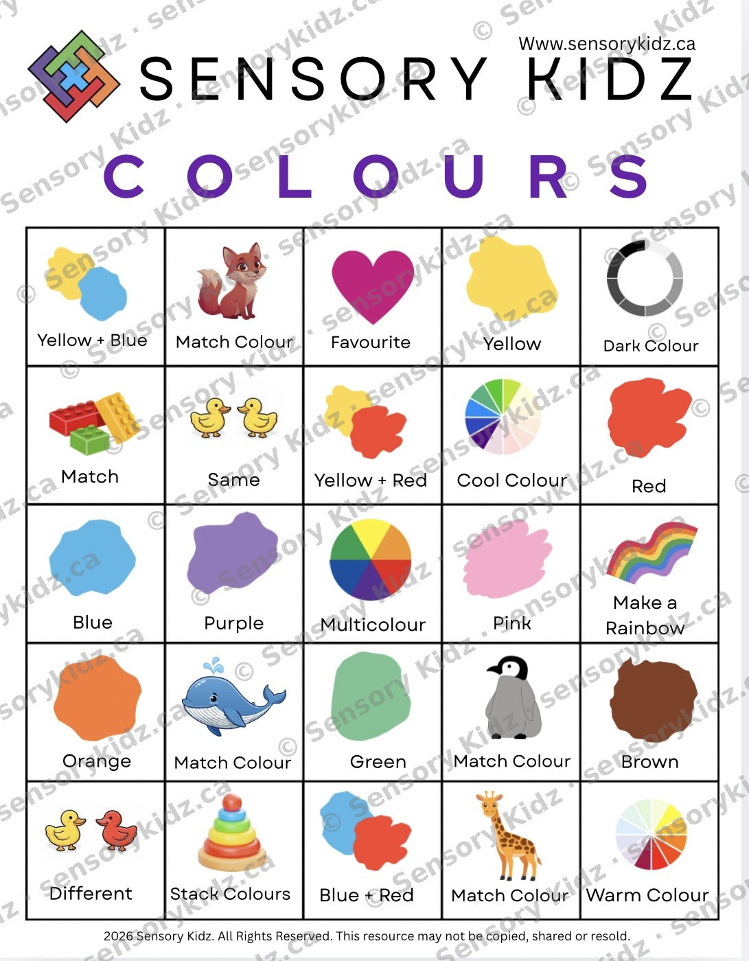 Sensory Kidz Play & Learn Sheets