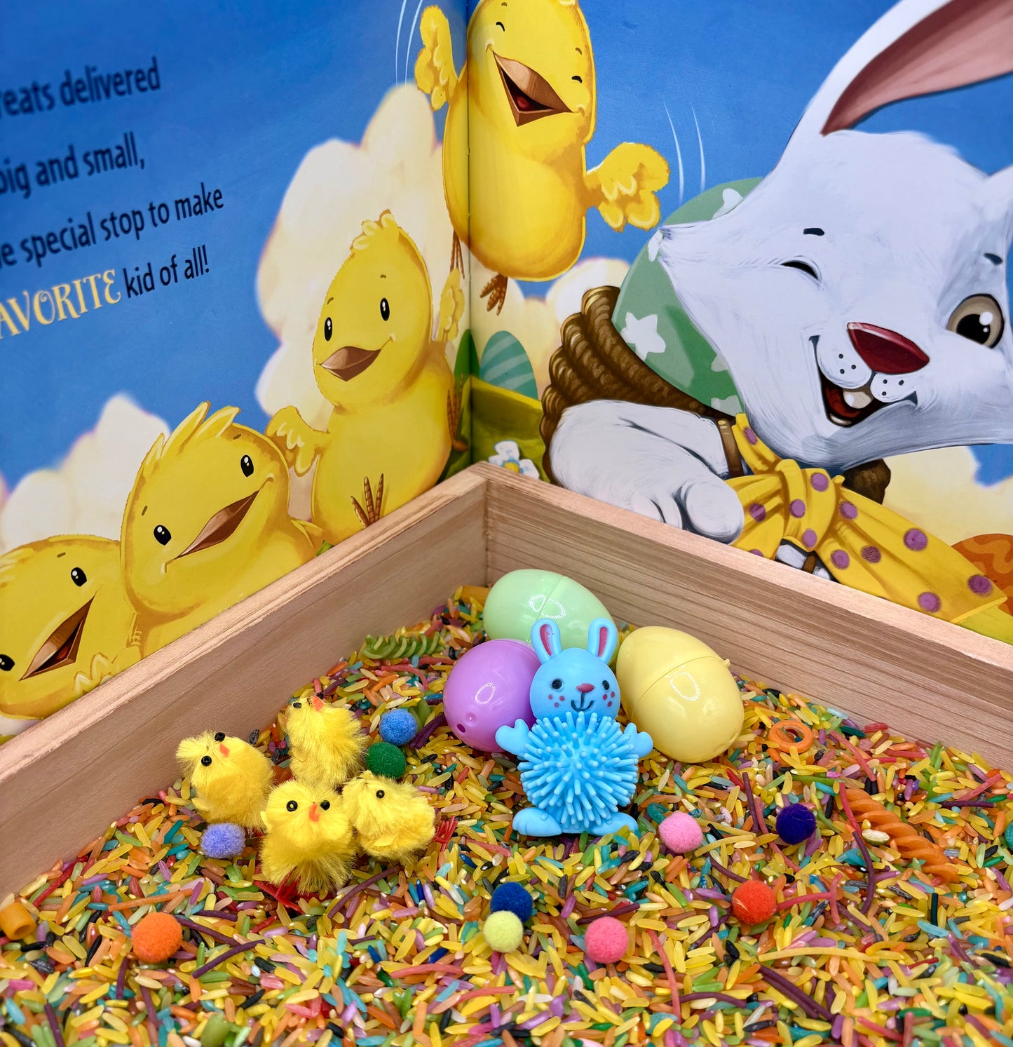 How to Catch The Easter Bunny StoryPlay Sensory Bin by Adam Wallace & Andy Elkerton