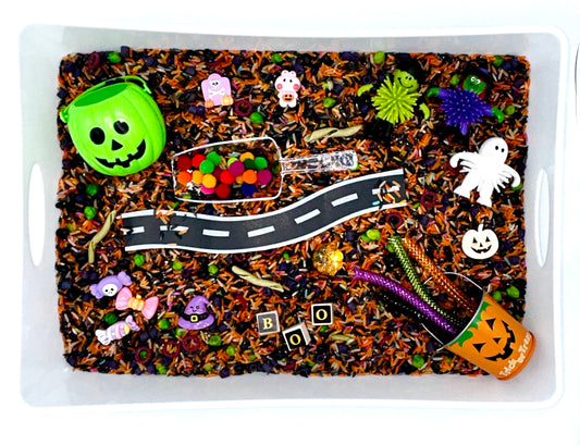 Hallowe’en Trick or Treat Sensory Bin