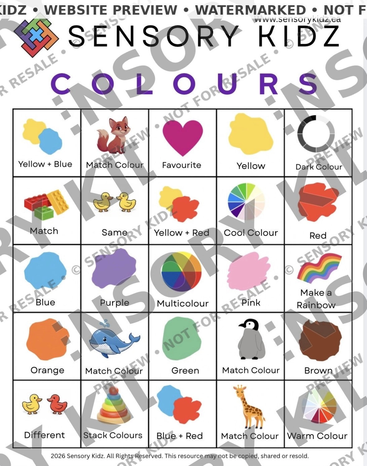 Sensory Bin Activity Sheets - 4